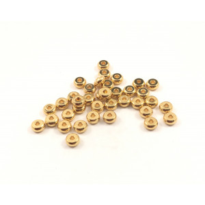 Spacer metal rondelle 4x2mm gold ( pack of  25)